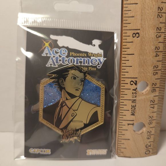 COPY - Ace Attorney Older Phoenix Wright Golden Series Enamel Pin Official Coll… - Picture 3 of 3